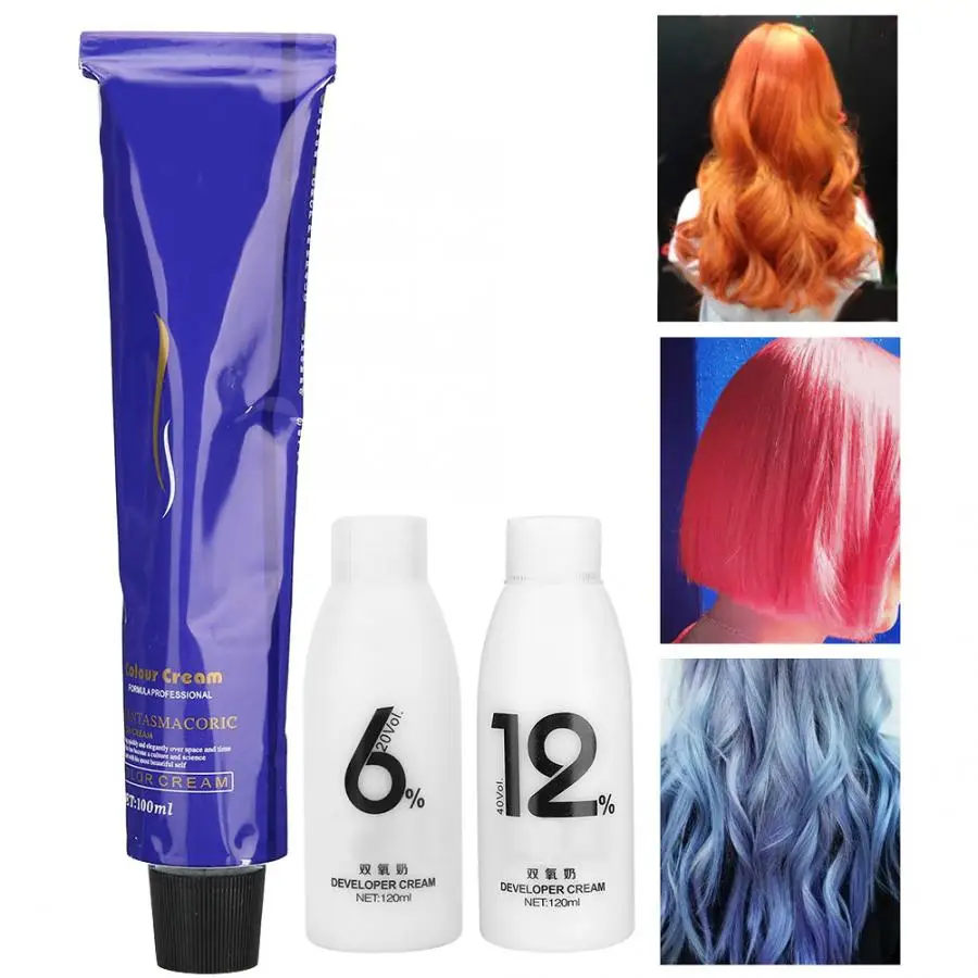 

Temporary Hair Dye Hair Dye Cream Hair Peroxide Hair Dyeing Coloring Cream Hairstyle Tool 100ml + 120ml Hair Care