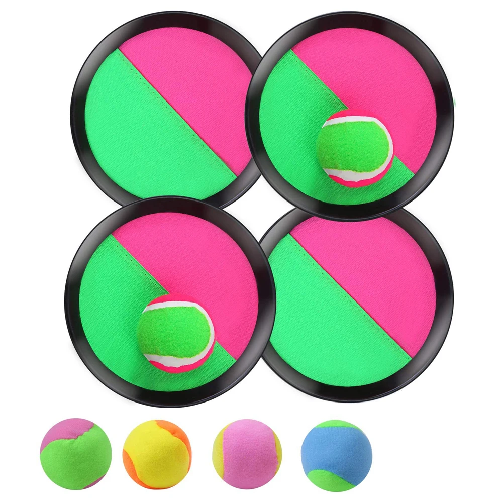 

Catch Ball Set Sticky Balls Sucker Toy Outdoor Toss Catch Paddle Game with Paddles Balls Parent-Child Interactive Toys For Kids