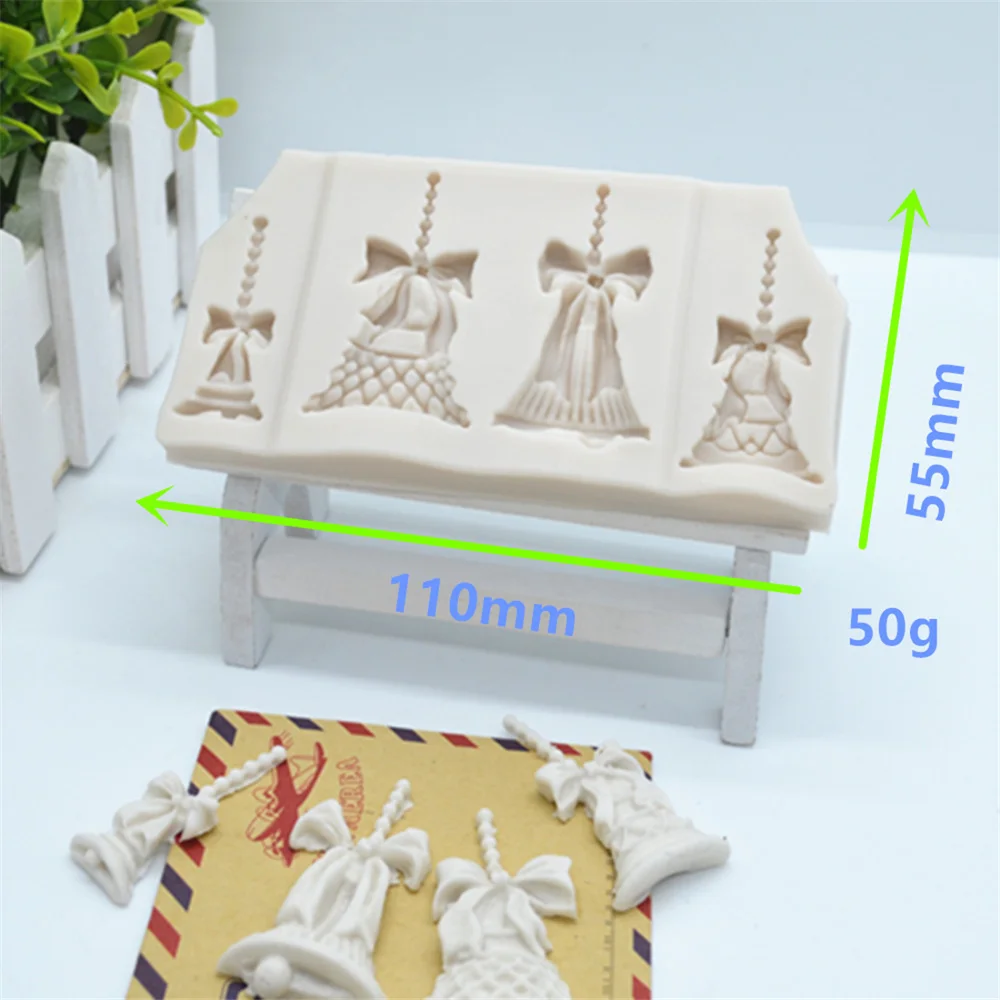 1 шт. рождественские колокольчики формы для торта силиконовые помадки