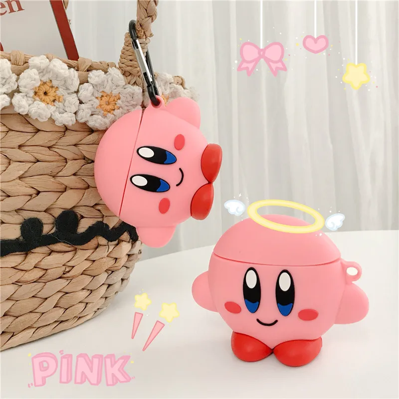 Чехол для AirPod 2 мягкий силиконовый чехол с 3D рисунком Kirby беспроводных наушников