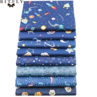 8pcslot 25x25cm dark blue series printed twill cotton fabric patchwork cloth for diy sewing quilting baby children material