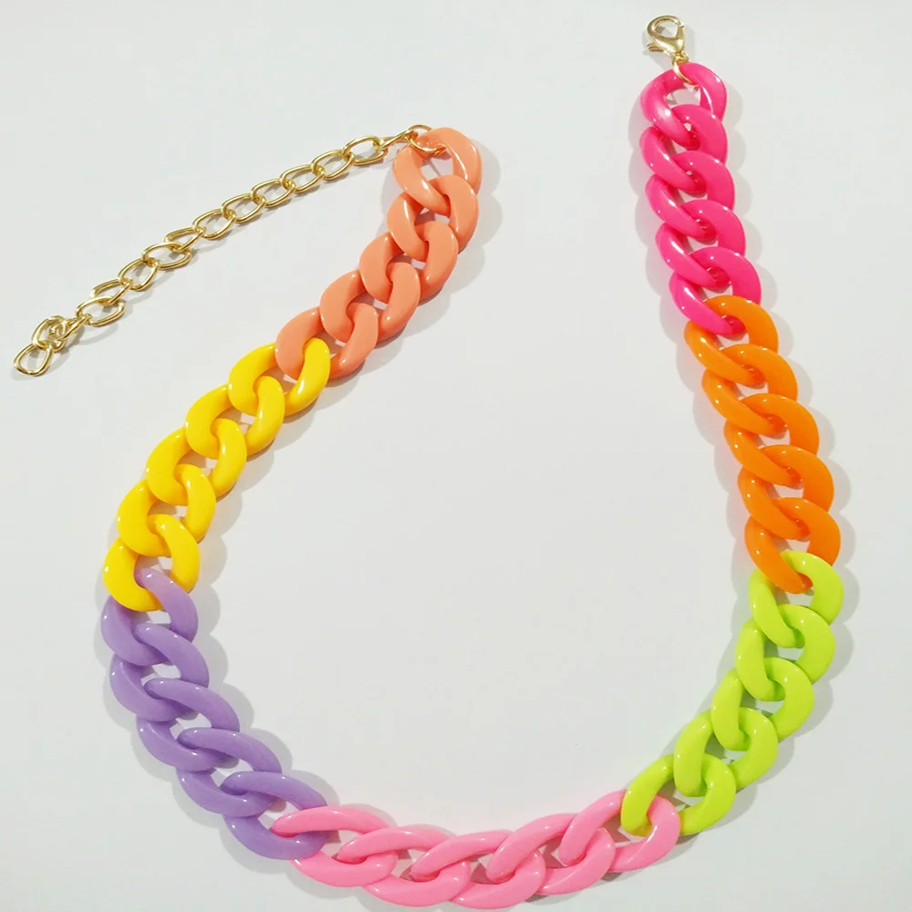 Дизайнерское Оригинальное акриловое модное ожерелье для мужчин и женщин простое