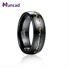 BONLAVIE 8 мм черное кольцо из карбида вольфрама с опалом обручальное кольцо для MenComfort Fit кольца ювелирные изделия для помолвки подарок хорошее качество