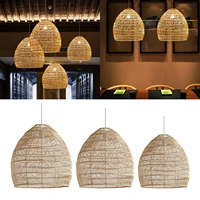 woven bamboo pendant lighting fixtures handmade ceiling hanging light for living room dining room bar cafe farmhouse rustic