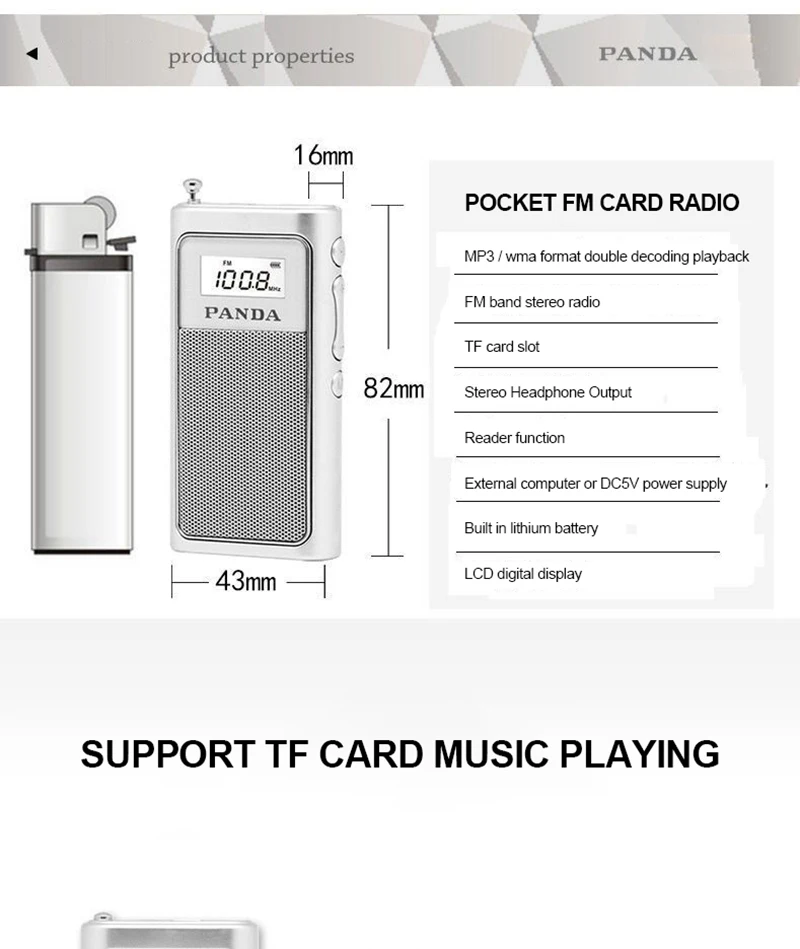 Mini Pocket Speaker Portable Player FM LCD Digital Display Receiver Radio Station Stereo Black/White Support TF MPS WMA | Электроника