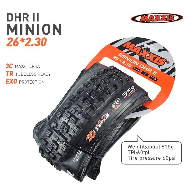 DHR 26x2.3 3C MAXXIS Высокая роликовая велосипедная шина 26 27,5 бескамерная готовая TR 26*2,4 27,5*2,4 2,5 шины для горного велосипеда Складные шины MINION DHF DHR - Цвет: DHR 26x2.3 3C