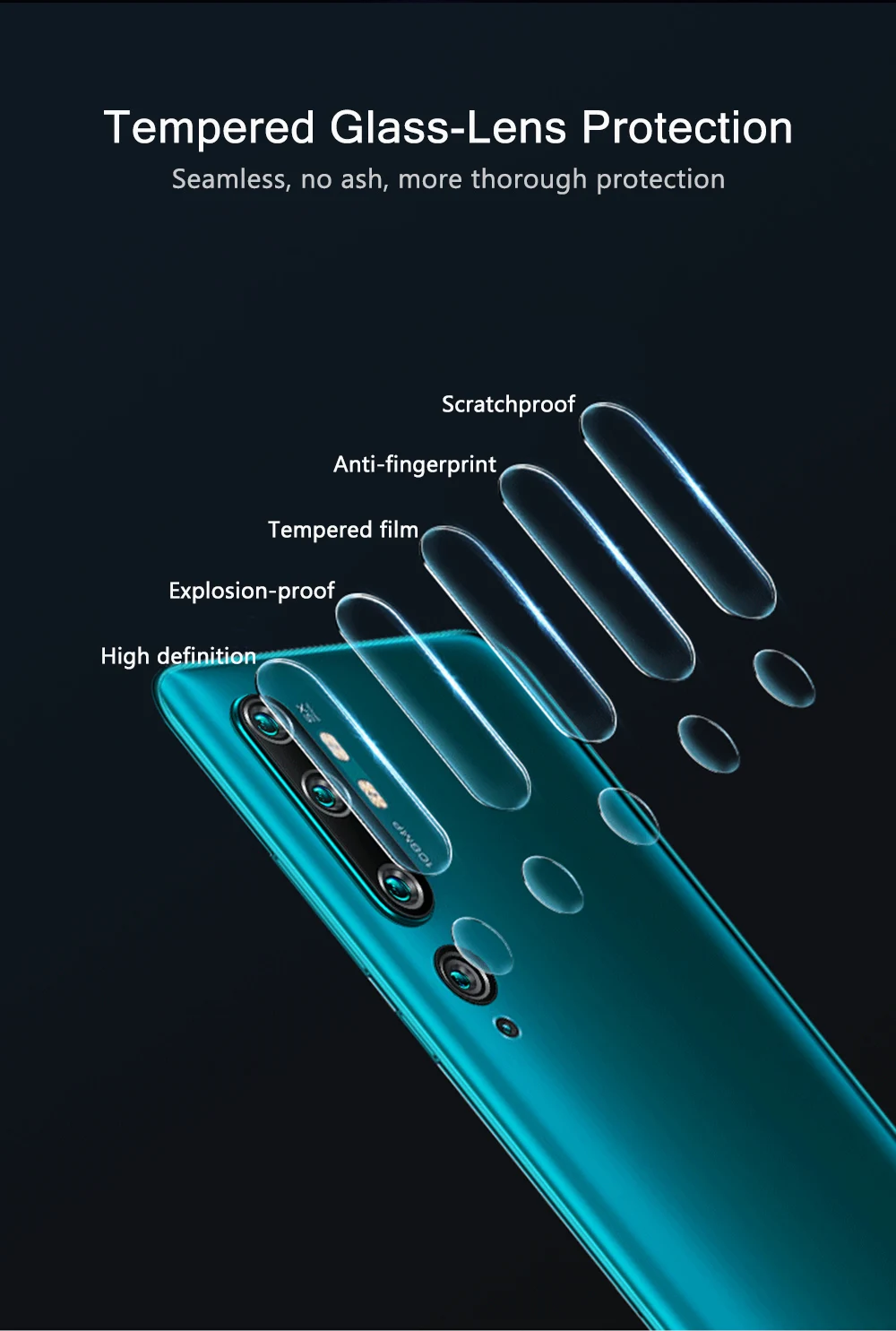 Задняя крышка для объектива камеры чехол для Xiaomi mi note 10 pro mi 9 lite se 9t cc9 pro cc9e a3 мягкая крышка из закаленного стекла на xio mi note 10 cc9pro