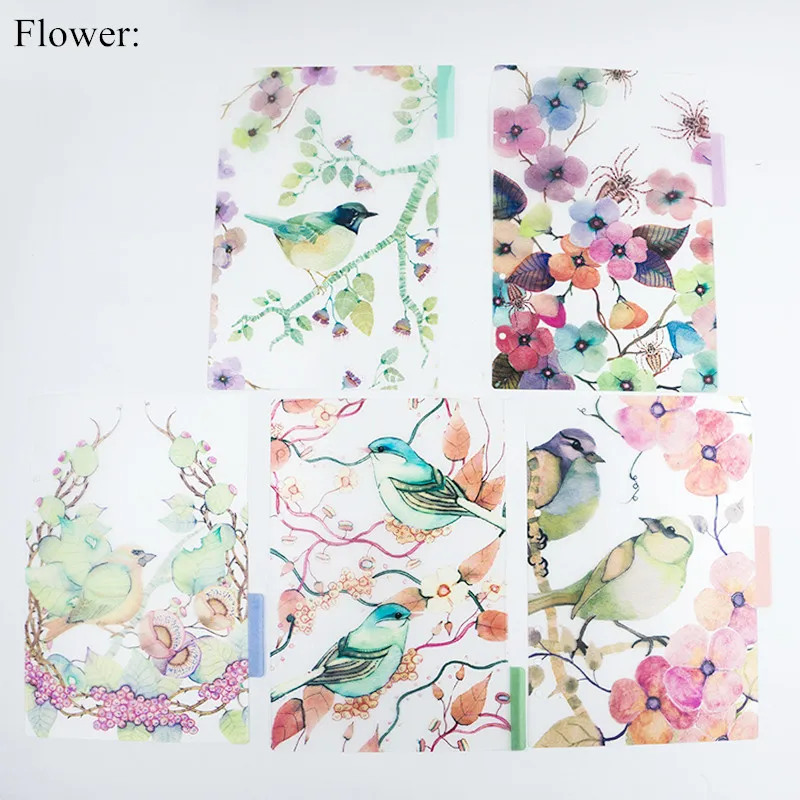 5 шт./компл. прозрачные разделители спиральные записные книжки индексные