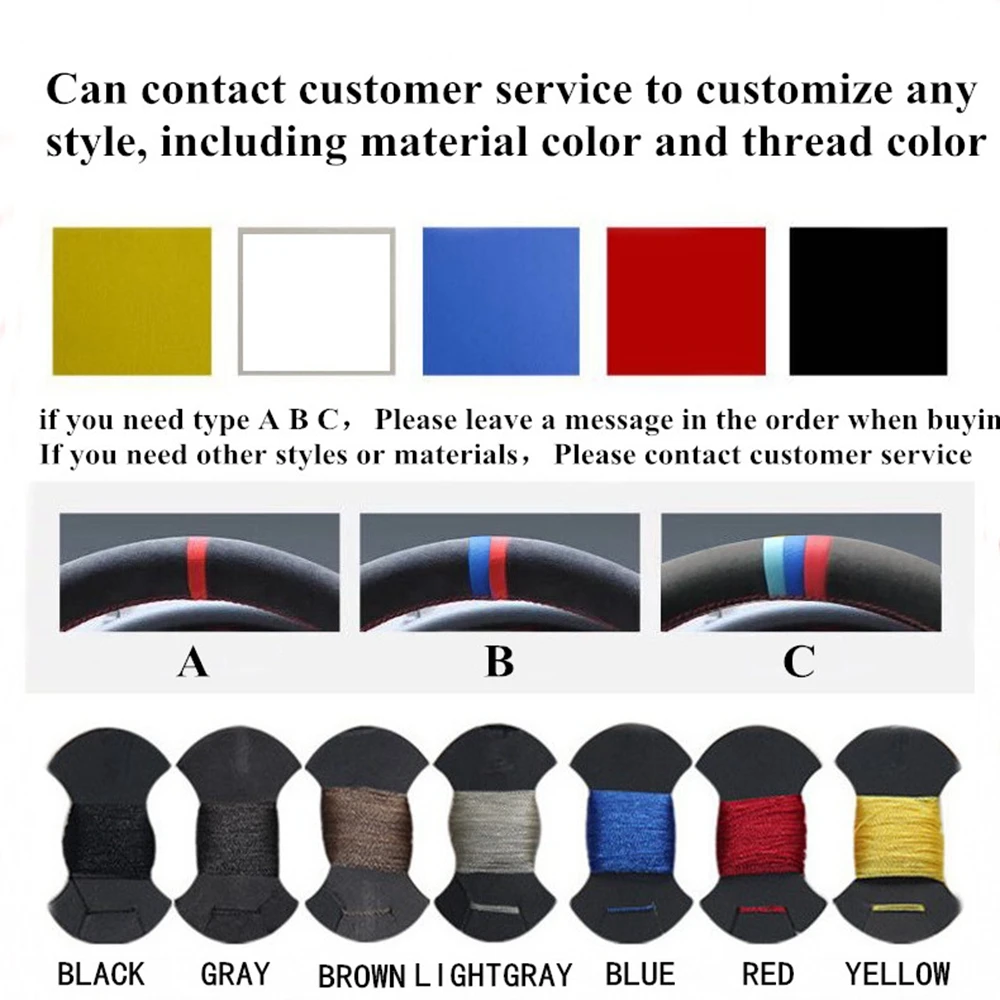 

Car Steering Wheel Cover Hand-stitched Black Soft Suede For BMW M Sport M3 E90 E91 E92 E93 E87 E81 E82 E88 X1 E84 Parts