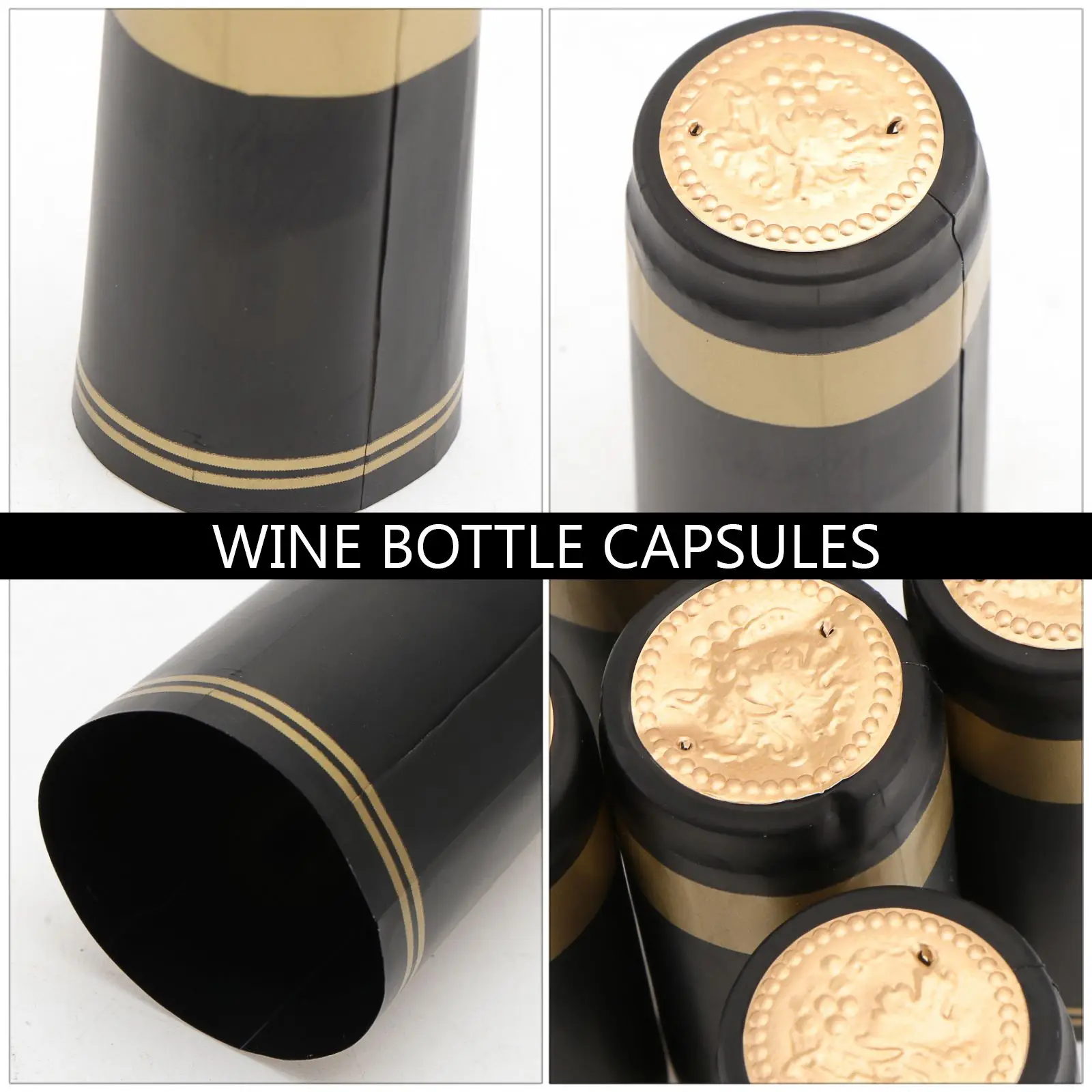 

100pcs Heat Shrink Capsules Wine Bottle Capsules Wine Heat Shrinkable Cap Wine Shrink Film Wrap for Straight Mouth Bottle