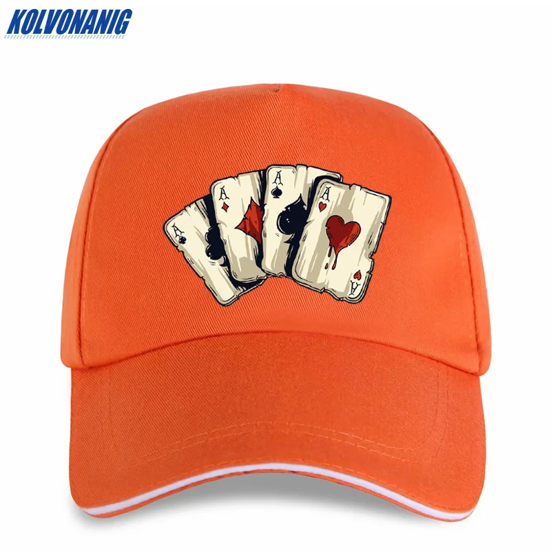 KOLVONANIG Летняя мода бренд Poker Spades интересный принт Мужская бейсболка s Повседневная Хип-хоп Хлопковая женская кепка дальнобойщика шляпа - Цвет: orange