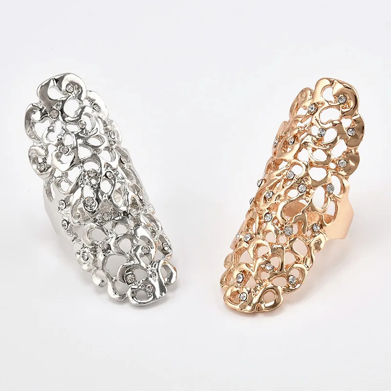 Большие кольца для женщин с кристаллами позолоченное и серебряное покрытие в