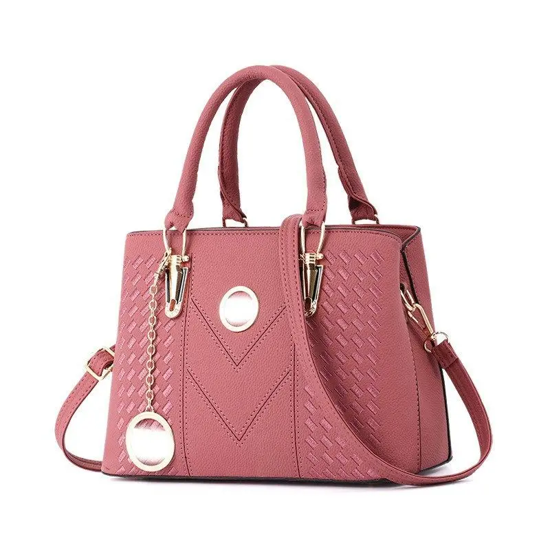 

2021 new handbag girl's bag high quality Open pocket fashion elegance Solid color ladies handbag