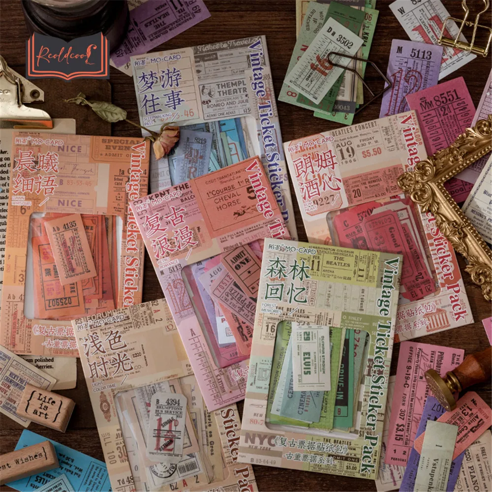 

40pcs Vintage English Alphabet Stickers Literary Collage Hand Account Material Decorative Diary Personal DIY Crafts Stationery