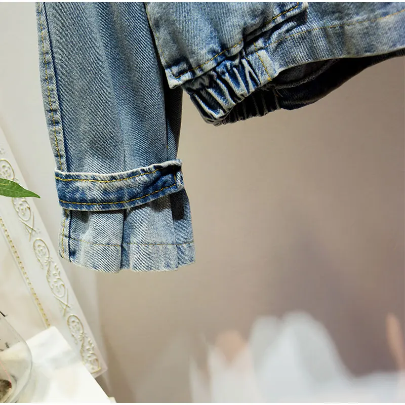 Женская джинсовая куртка-бомбер размера плюс с отложным воротником на молнии 5XL