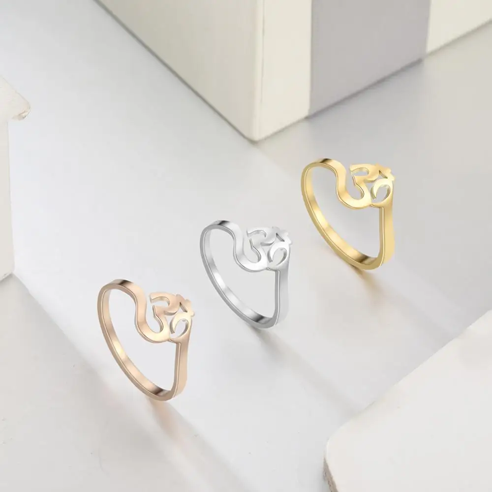 Буддизм индийское искусственное кольцо для женщин из нержавеющей стали