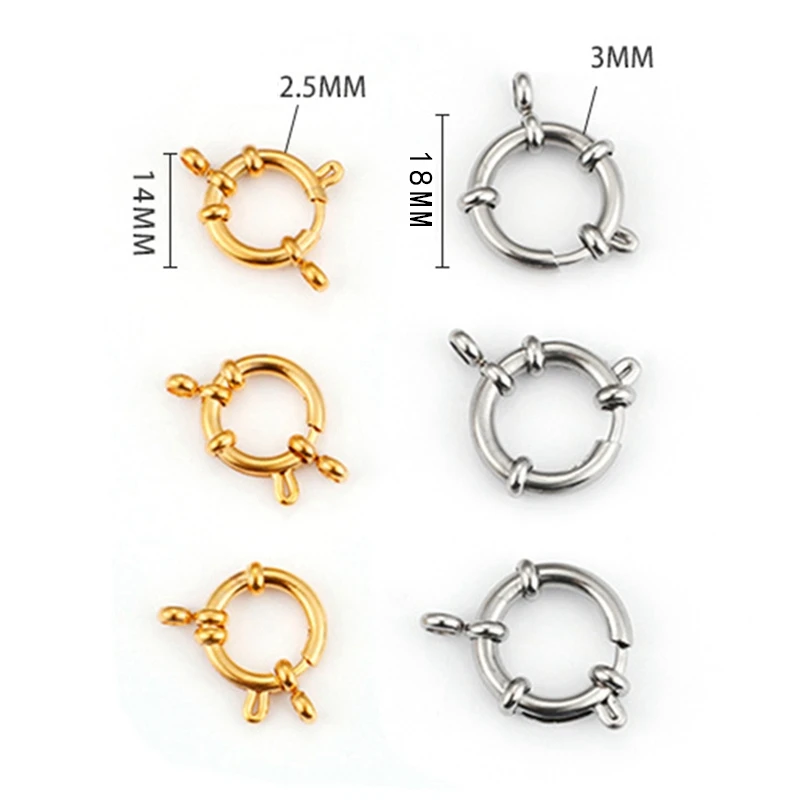 

5Pcs Stainless Steel Golden Color Spring Ring Clasps for DIY Jewelry Making