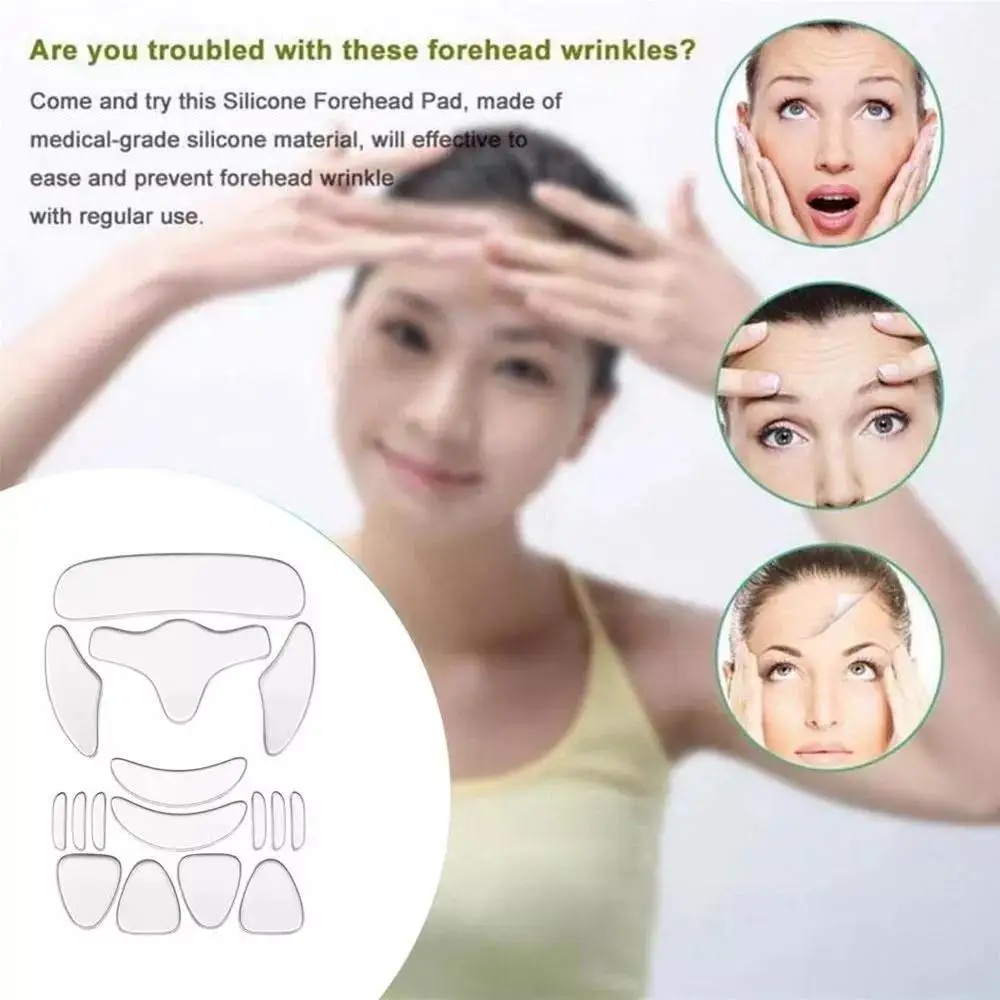 

16Pc/Set Reusable Silicone Wrinkle Removal Sticker Face Forehead Neck Eye Sticker Pad Anti Wrinkle Aging Skin Lifting Care Patch