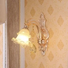 Французская роскошная хрустальная люстра для гостиной, столовой, европейский стиль, светодиодная лампа из цинкового сплава, керамический Кристалл - Цвет корпуса: 1 light wall lamp