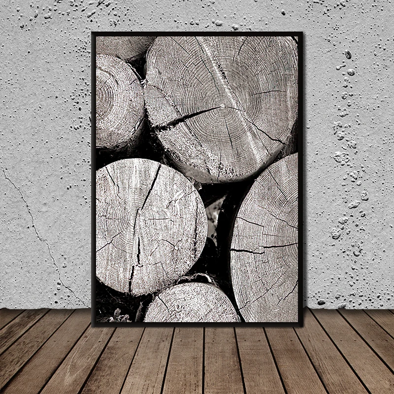 

Picture Canvas Printed Painting Cracked Wood Wall Art Poster for Living Room Decor No Frame