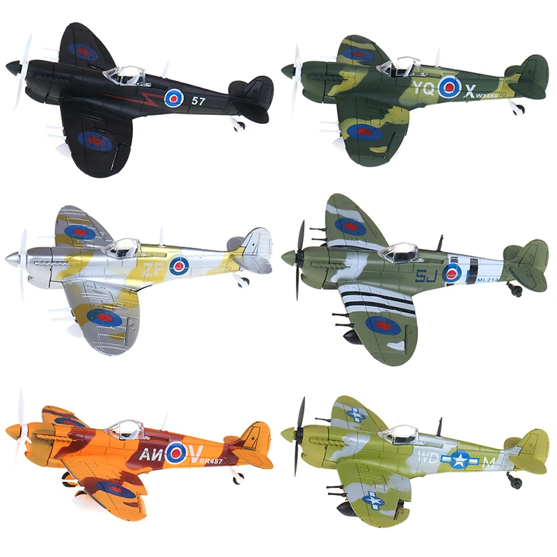 1Pcs Spitfire Fighter Model Toys for Children DIY Aircraft Assembly Models Kits Educational Toy Gifts Random Color | Игрушки и хобби