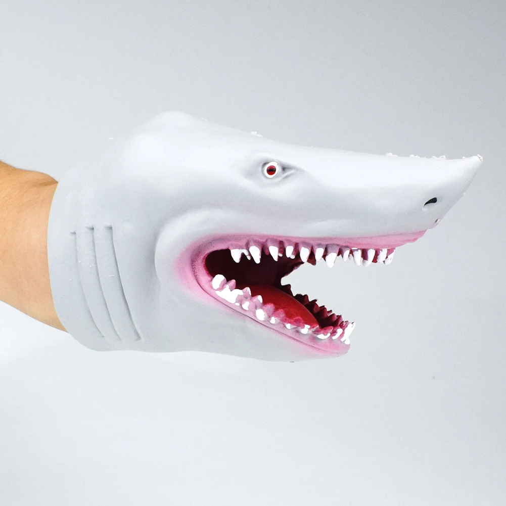 

Shark Hand Puppets TPR Animal Head Doll Kids Toys Gift Animal Head Figure Vividly Kids Toy Model Gifts