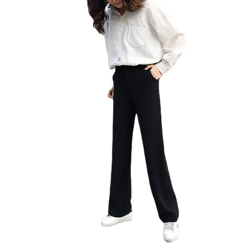

Season New Wide-Leg Pants Wide NIS College Loose Draggle-Tail Trousers Slimming Student Straight Pants Women