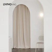 light luxury velvet rice coffee brown nordic minimalist bedroom floating curtains living room bedroom curtains