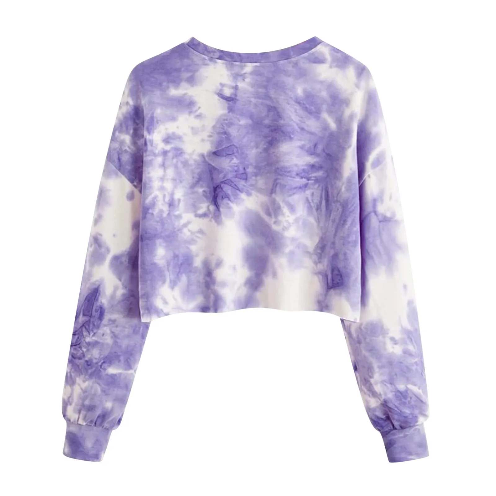 Pullover Drop Shoulder Tie-dye Gradient Print Round Neck Long Sleeve Hoodies Pullover Tops Las Mujeres Sweetshirts Teen Girls