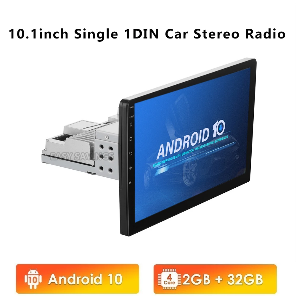 

JOYINCAR 2G+32G 1Din Android 10 Quad Core Car Radio 7" 10.1in 1080P Stereo GPS Bluetooth WIFI SWC FM AM RDS Carplay