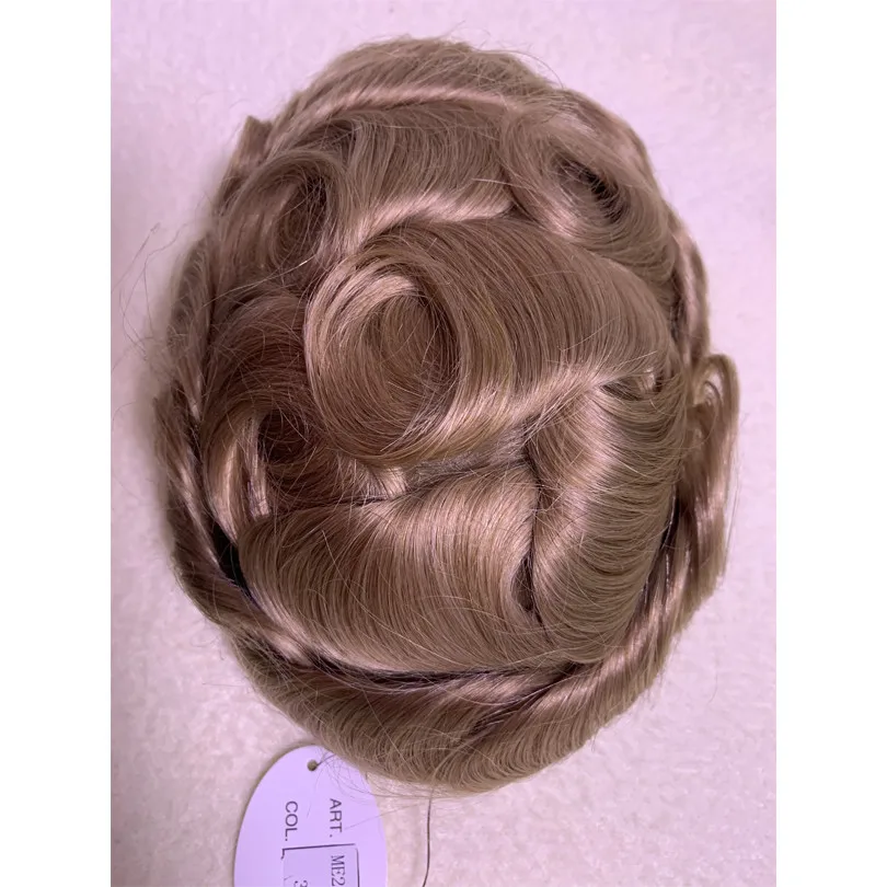 Супер мягкий тонкий парик из искусственной кожи естественный светлый цвет