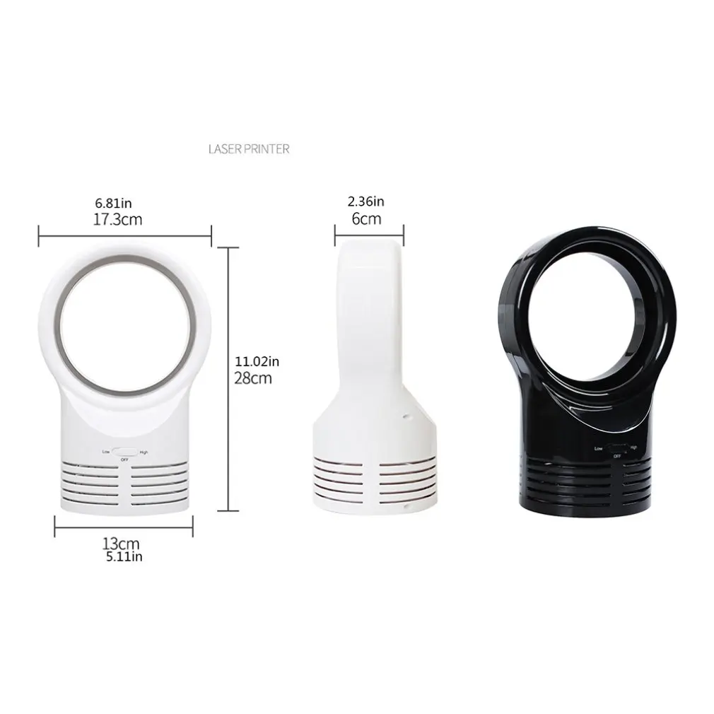 

Creative Desktop Office Mini Leafless Fan Sleeping Fan Student Fan Two Gear Air Volume Stable Wind Speed