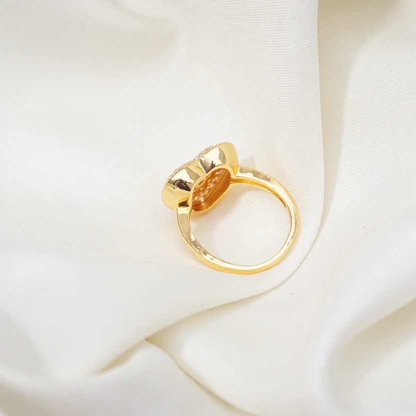 Новое поступление Модные Позолоченные Кольца с любовным сердцем и кристаллами