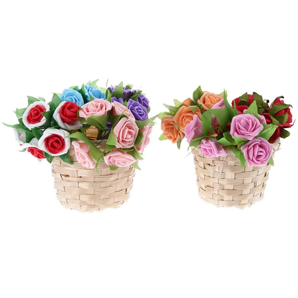 Бамбуковая корзина маленькая настольная для хранения мусора стандартная