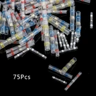 75 шт. термоусадочные стыковые клеммы, соединитель для уплотнения припоя, водонепроницаемые соединители для проводов стандарта 26-10 AWG