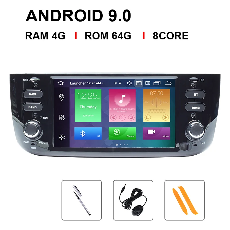 8 Core 64 ROM 4G 64GB Авторадио 1 Din Android 9,0 автомобильный DVD мультимедийный плеер для Fiat/Linea/Punto evo 2012- gps Навигация стерео ips DSP - Цвет: 8 Core 64 ROM