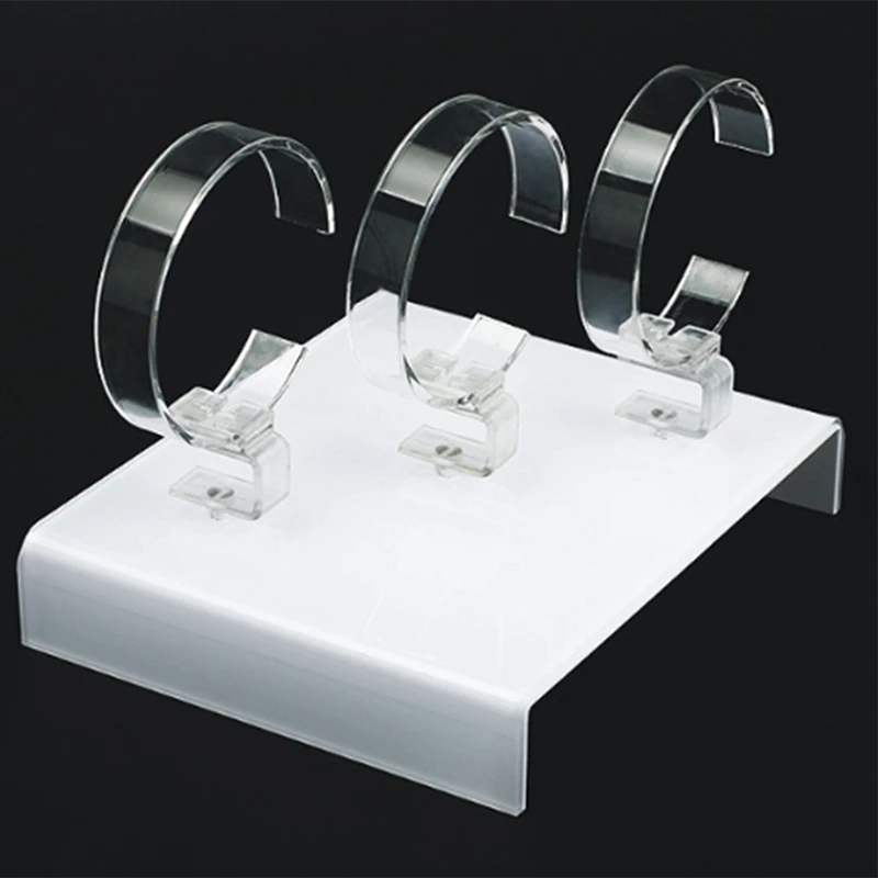 

Acrylic Watch Display Bracket 3-Digit Pure White C Ring Organic Glass Watch Props