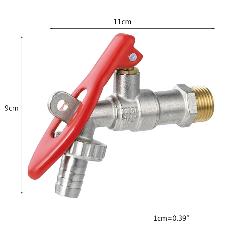 

2021 New 1/2'' Brass Thread Water Tap Lockable Washing Machine Faucet Replacement Water Flow Control Faucets Water Tank Pipe