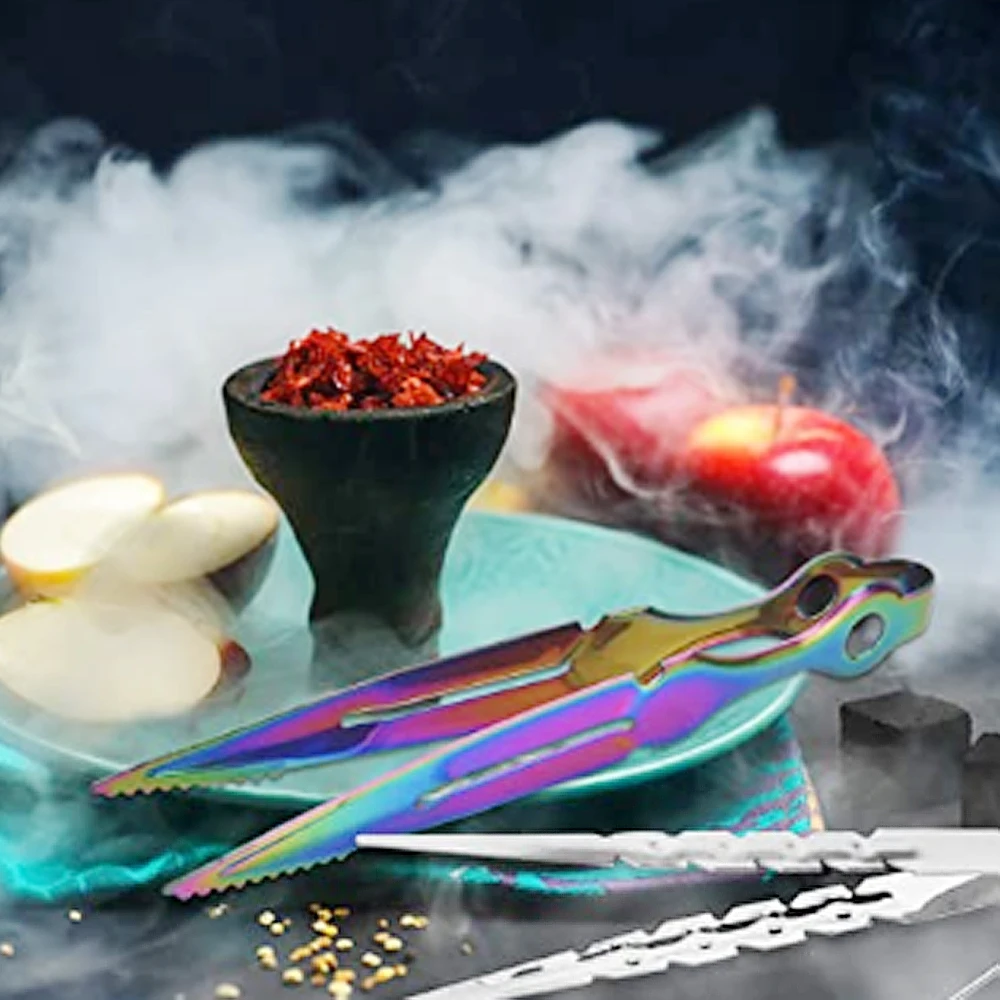 

10Pcs Stainless Steel Hookah Tongs Length 230mm Shishia Clip Tobacco Cigarette Shisha Tube Accessories Chicha Charcoal Holder