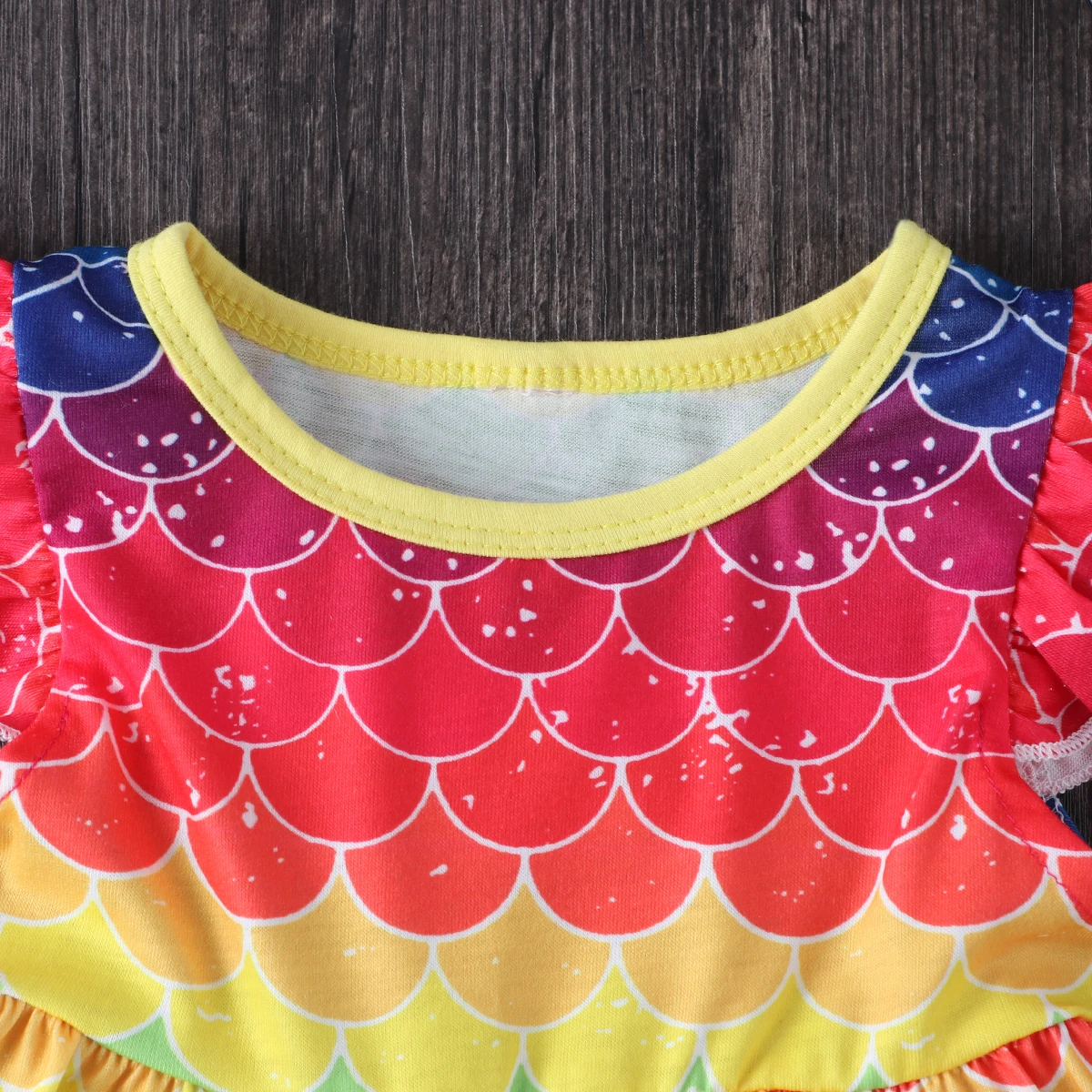 Toddler Infant Baby Girl Dress Summer Round Neck Mermaid Short Sleeve Colorful Dresses Clothing 6M-3T | Детская одежда и обувь