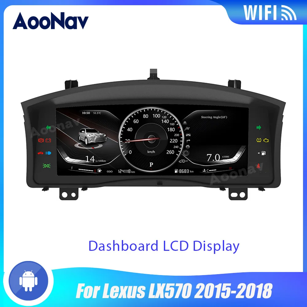 

Система Android с ЖК-дисплеем 12,3 дюйма для приборной панели автомобиля, GPS-навигатор для головного блока Lexus LX570 2015-2018