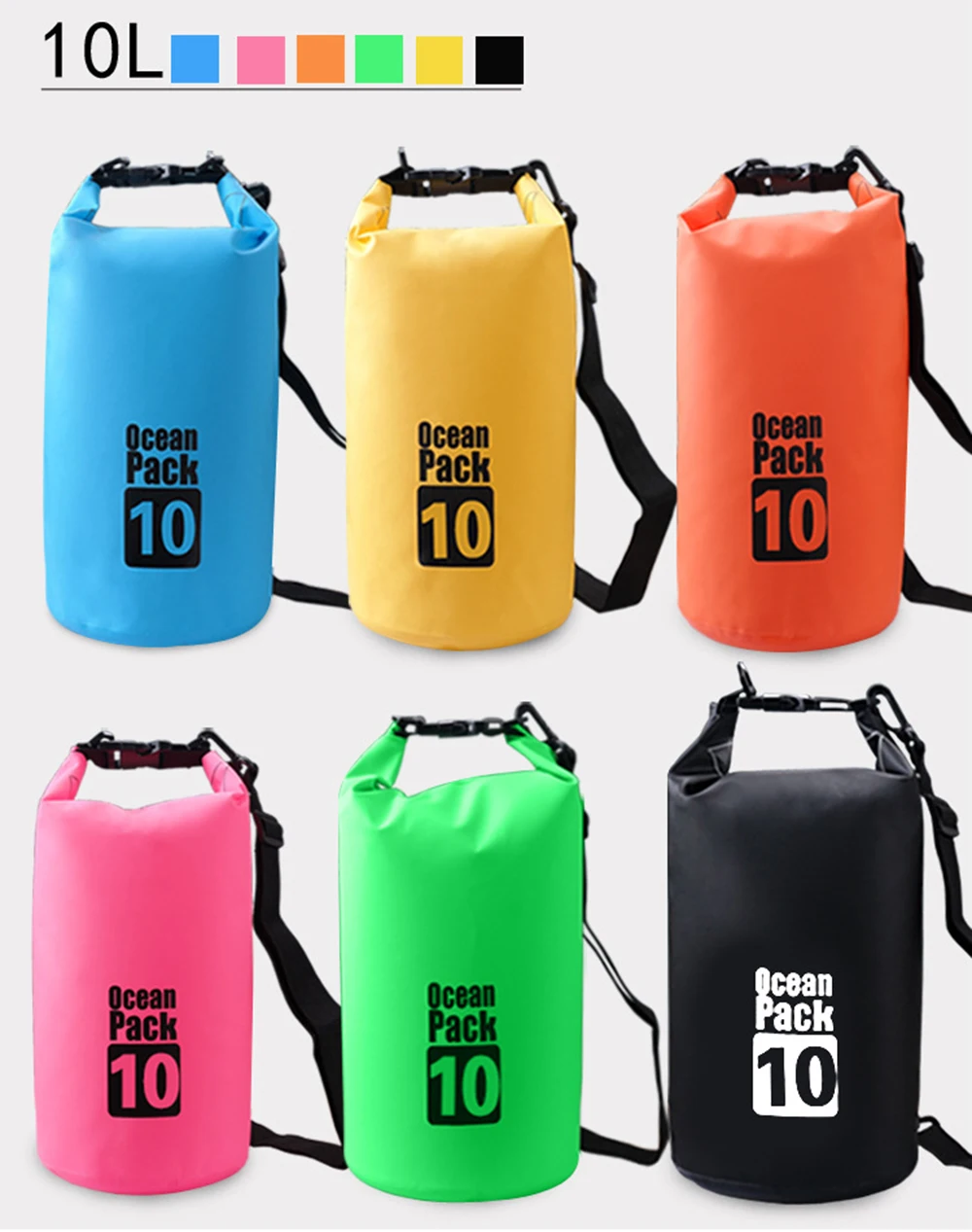 5L/10L/15L/20L/30L открытый плавательный водонепроницаемый мешок пакет ПВХ брезент Кемпинг рафтинг хранения сухой мешок с регулируемым ремешком крюк