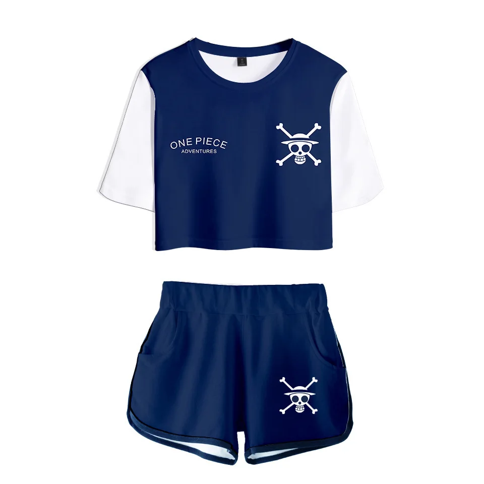 

New one pieces 2 pieces Set Sexy Tshirt Summer Kawaii Girl Fashion Casual Sets Preppy Style 2021 arrival Women Streetwear
