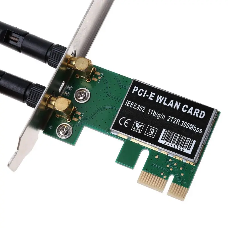 PCI-E 300 Мбит/с беспроводная сетевая карта PCI Express Wi-Fi WLAN адаптер с антеннами для ПК