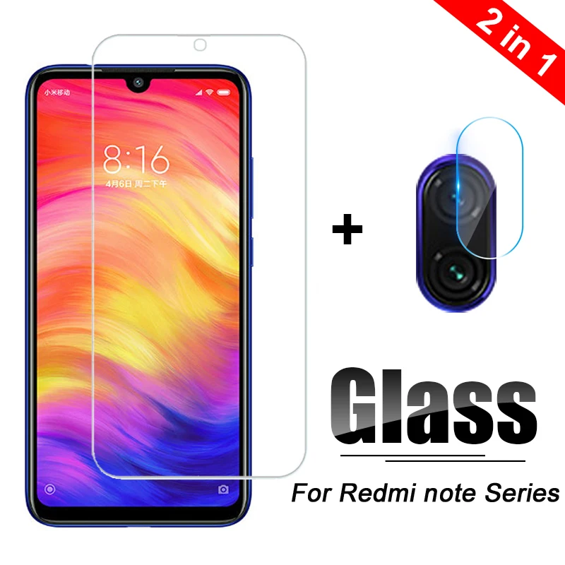 

2 in 1 camera lens tempered glass for xiaomi redmi note 7 screen protector for xiaomi redmi note 8 8pro protective glass film