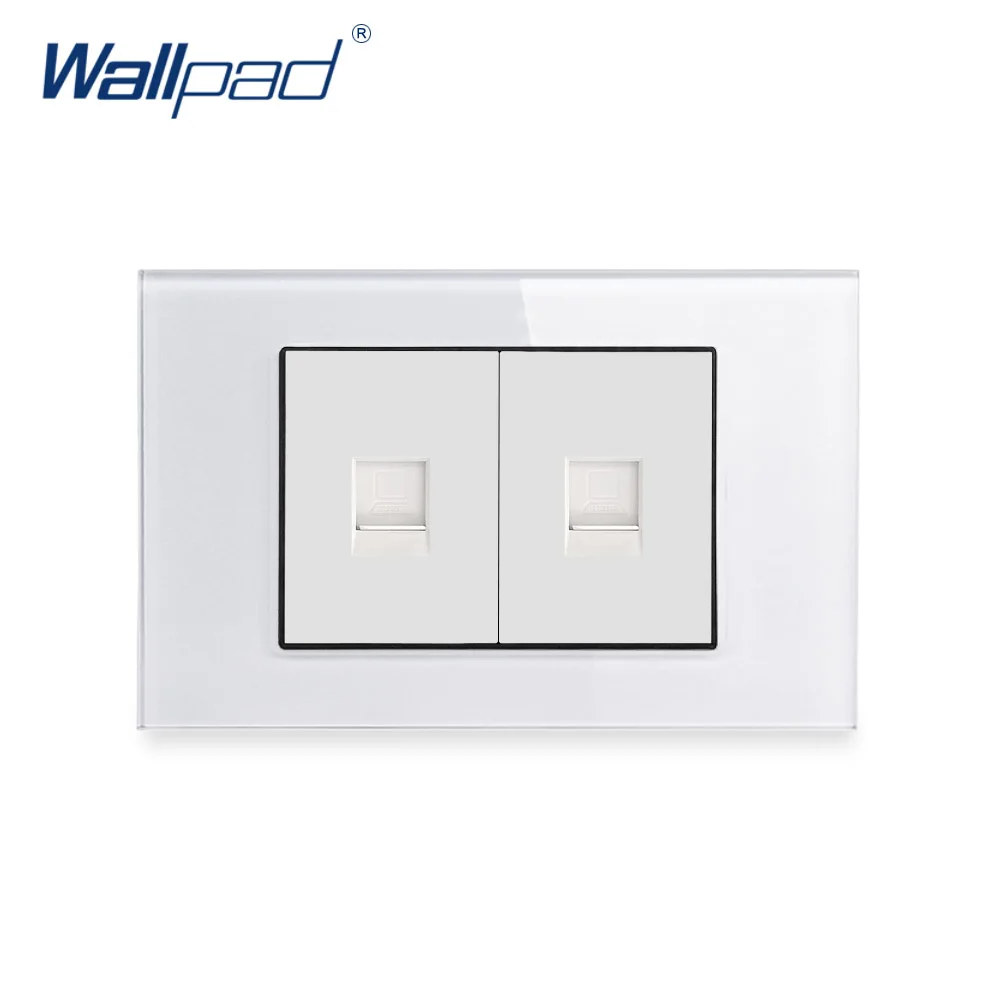 

2 Данные RJ45 компьютерный разъем Ethernet переключатель Wallpad люксовый закаленное Стекло Панель электрическая стенная розетка слабого электриче...