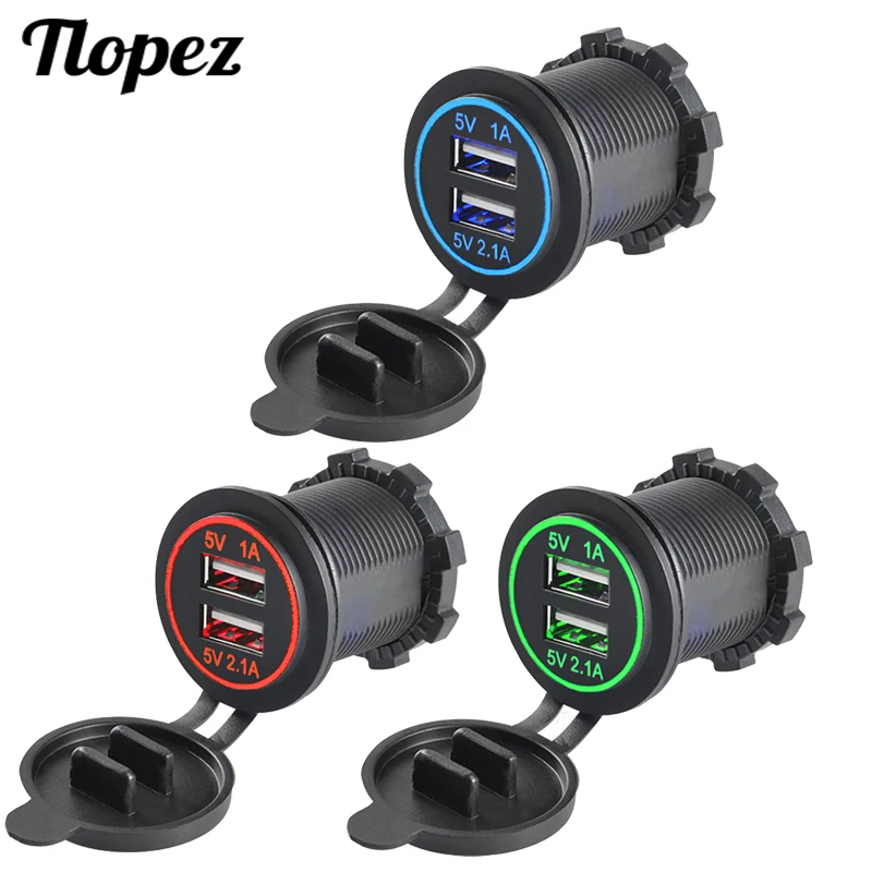Двойной USB-адаптер для зарядного устройства водонепроницаемая розетка 3 1 А