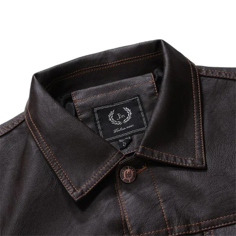 Men Leather Jackets 2021 Spring Fashion Casual Button Pockets Coat Vintage Punk Style Faux Outwear Jacket | Мужская одежда