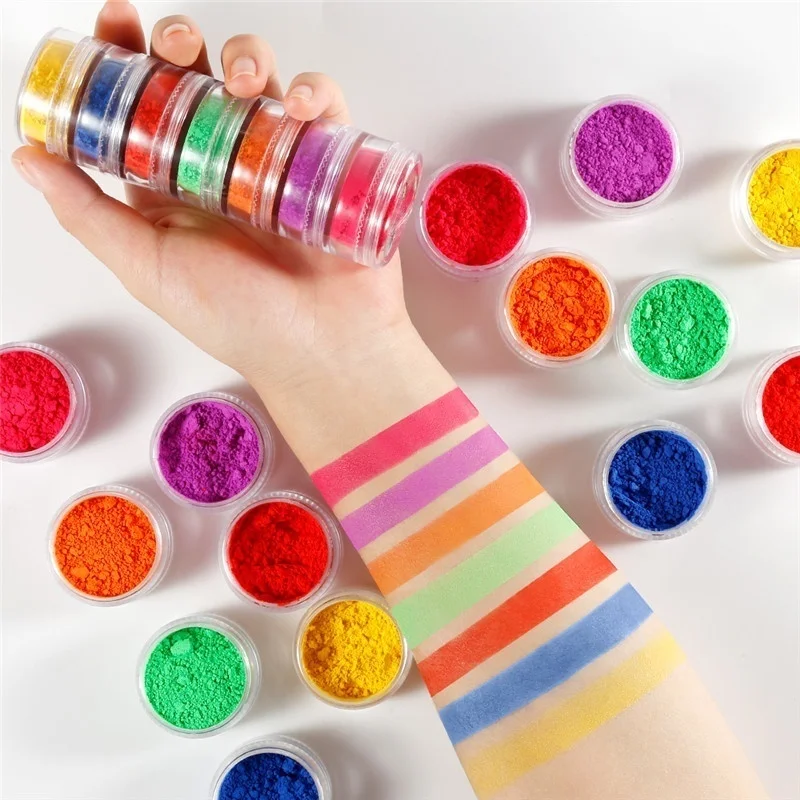 7pcs/set Neon Eyeshadow Powder Yellow Green Blue Eye Shadow coloful Matte Eyeshadow Powder