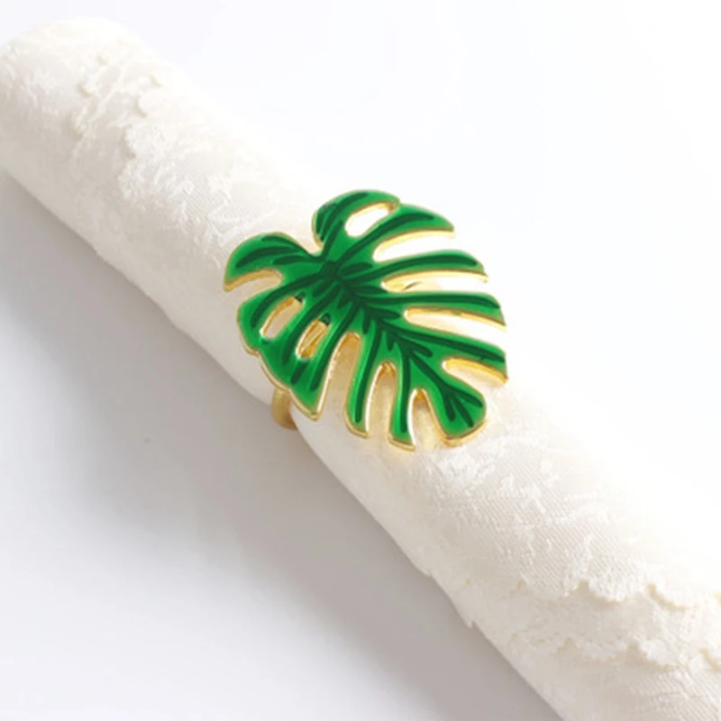 

6Pcs Leaf Napkin Rings for Wedding Dinner Party Christmas Kitchen Gold Leaf Serviette Buckle Napkin Decoration